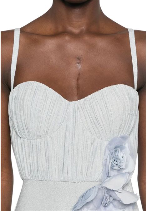 Abito Red Carpet in jersey lurex con fiore ricamato ELISABETTA FRANCHI | Abiti | ABR2252E2A28